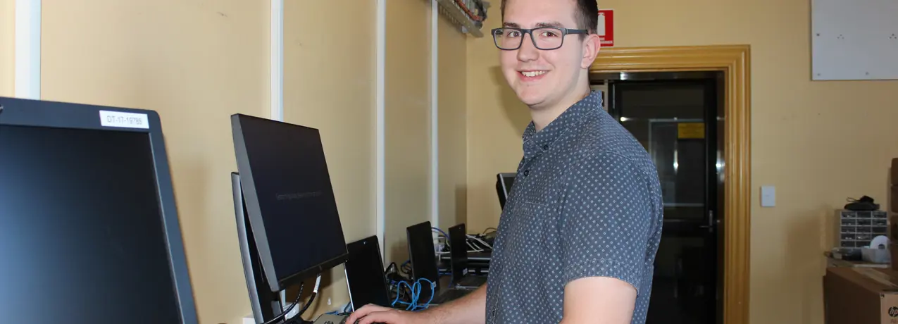 IT working on computer