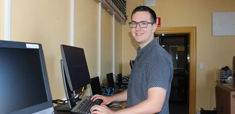 IT working on computer