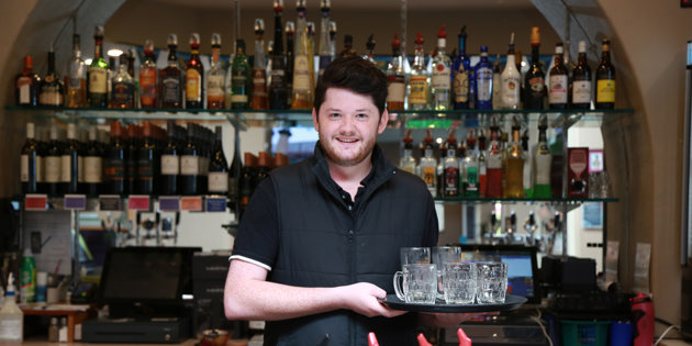 James Barber behind the bar