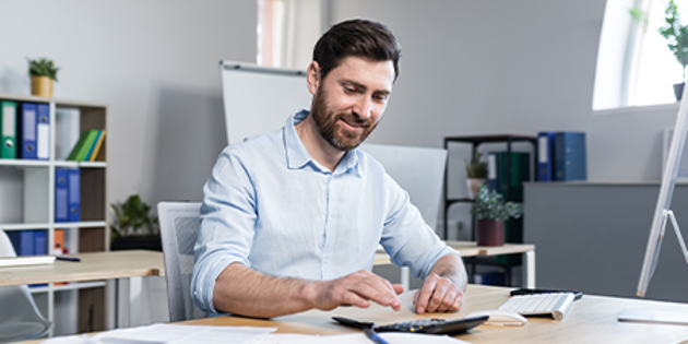Accountant working at desk