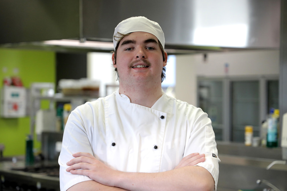 Ethan Schache is using a VET DSS course in cookery to develop his skills ready for a career in the food industry.